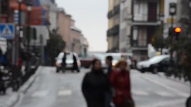 Madrid sokakları. İspanya 'da çekim.
