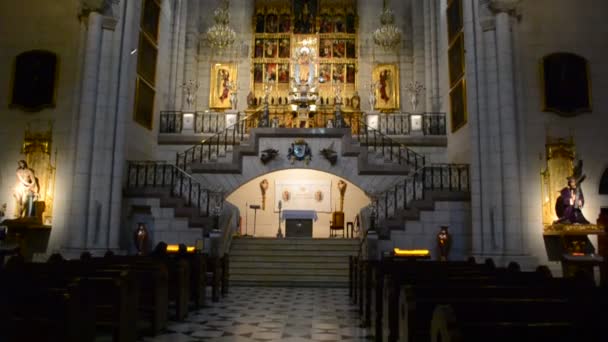 Santa Maria Real Almudena Madrid Spanien Wunderschönes Neugotisches Interieur Von — Stockvideo