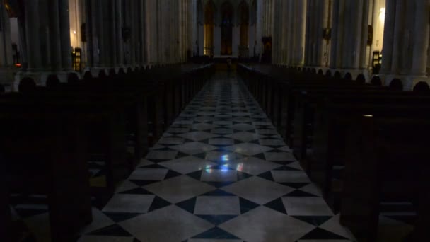 Santa Maria Real Almudena Madrid Spain Beautiful Neo Gothic Interior — Stock Video