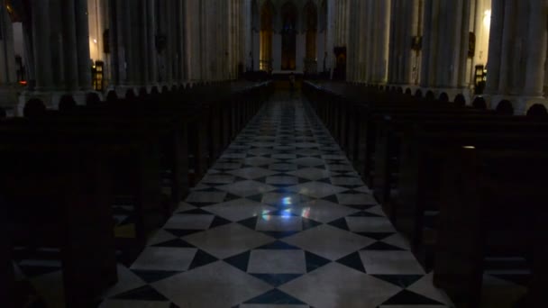 Santa Maria Real Almudena Madrid España Hermoso Interior Neogótico Santa — Vídeo de stock