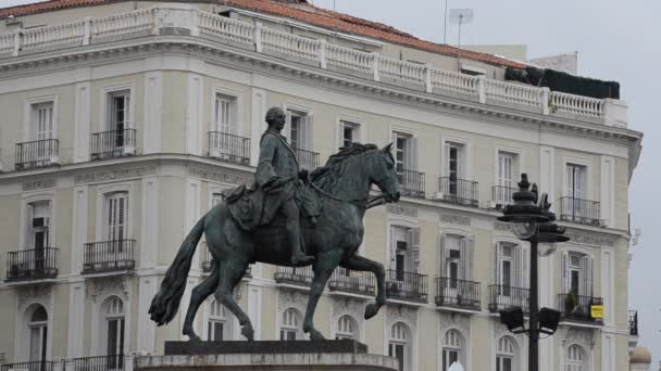 Puerta Del Sol Meydanı Madrid Spanya — Stok video