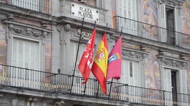 Platz Des Bürgermeisters Zentrum Von Madrid Spanien — Stockvideo