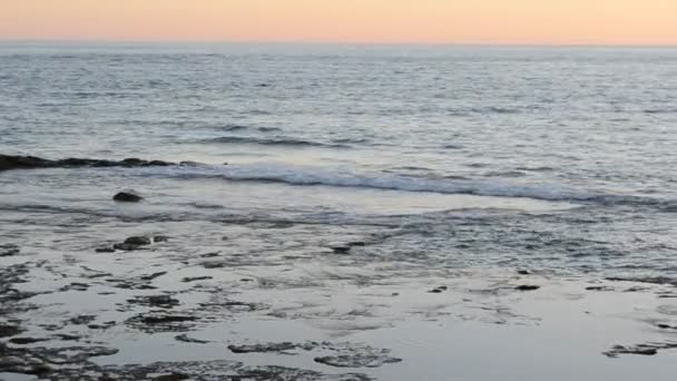 Puesta Sol Sobre Océano Atlántico Chipiona Ciudad Andalucía España — Vídeo de stock