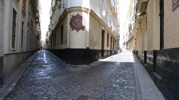 Ciudad Cádiz España Andalucía Calles Cádiz — Vídeo de stock