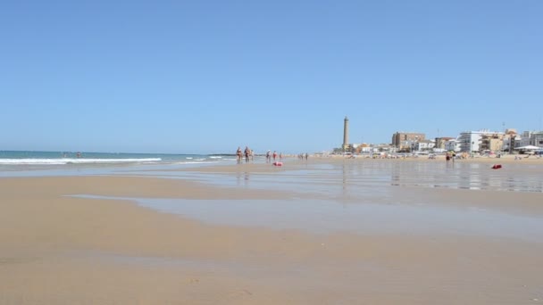 Coast Atlantic Ocean Outflow Chipiona City Andalusia Spain — Stock Video