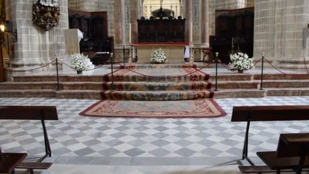 Catedral Cádiz Andaluzia Espanha Templo — Vídeo de Stock