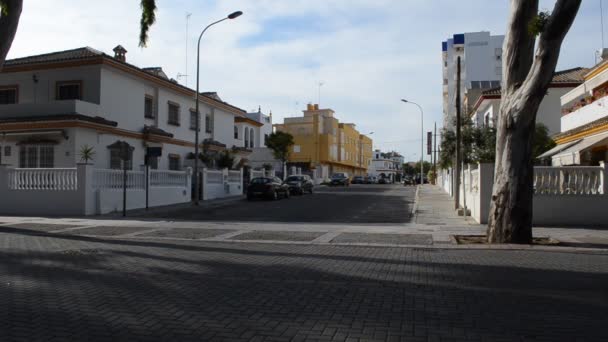Chipiona Πόλη Της Ανδαλουσίας Ισπανία Δρόμοι Των Πόλεων Της Ανδαλουσίας — Αρχείο Βίντεο