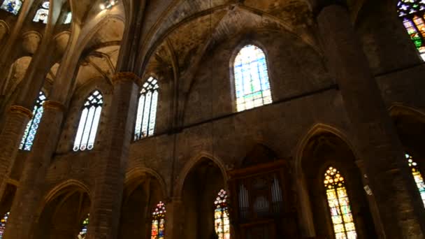 Santa Maria Del Mar Temple Barcelona — Stockvideo