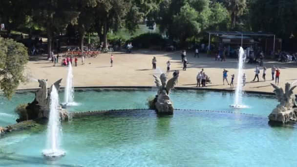 Park Barcelona Ciudadela Schieten Spanje — Stockvideo