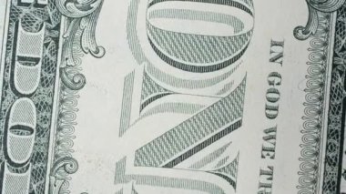 Banknota bir dolar. Para vuruşu.