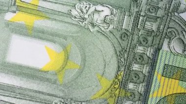 100 Euro 'luk banknot. Para vuruşu.