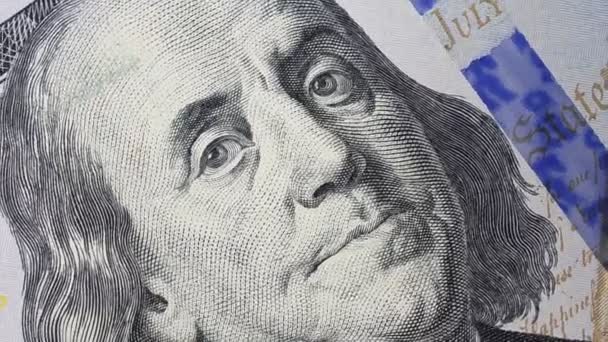Yeni 100 Dolarlık Banknotun Macro — Stok video