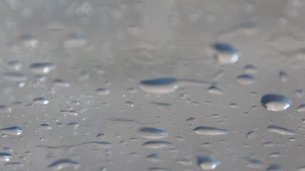 Gouttes Pluie Sur Pare Brise — Video