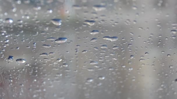 Краплі Дощу Вітровому Склі — стокове відео