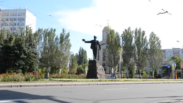 Donetsk Sept Пам Ятник Шахтарі Донецьку Вересня 2011 Року Донецьку — стокове відео