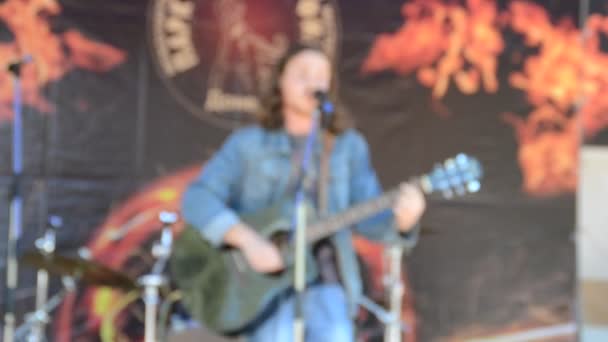 Rock Concierto Guitarrista Tocando Festival Internacional Arte Fragua Parque Las — Vídeos de Stock