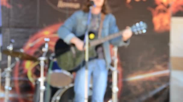 Rock Concert Guitariste Jouant Festival International Art Forge Park Forge — Video