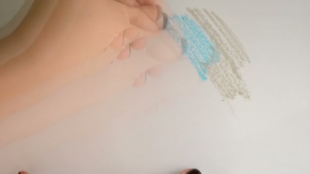 Bambini Disegnano Sparatoria Del Disegno — Video Stock