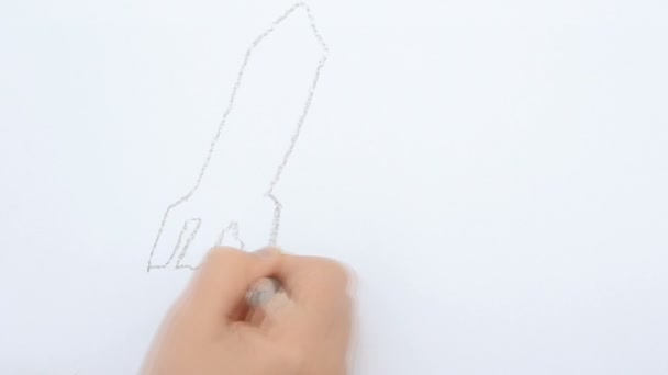 Bambini Disegnano Sparatoria Del Disegno — Video Stock