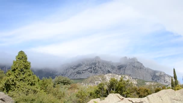 Bergen Wolken Schieten Van Natuur — Stockvideo