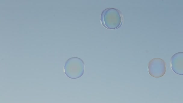 Zeepbellen Schieten Van Een Achtergrond — Stockvideo