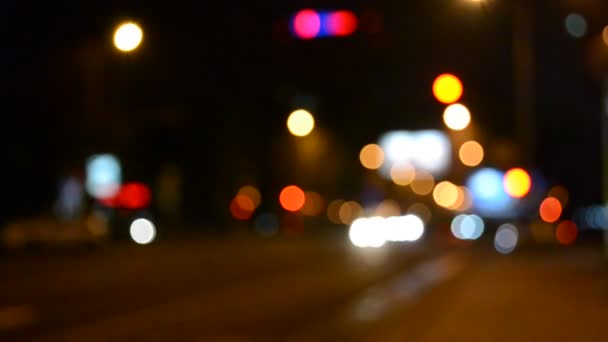 Lumières Hors Foyer Une Rue Nuit — Video