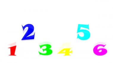 Zıplayan rakamlar. Hareketli bilgisayar animasyonu.