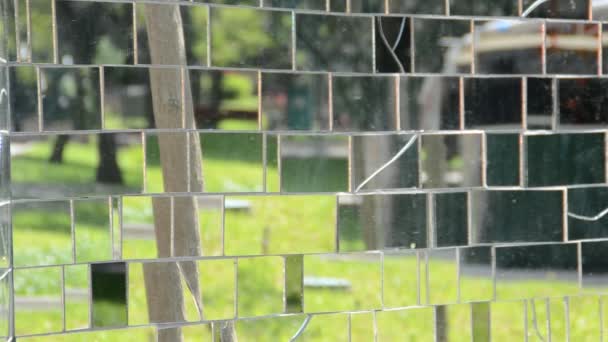 Glas Weerspiegelt Natuur Van Bomen — Stockvideo