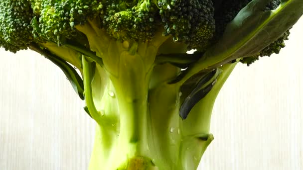 Harekete Geçerken Brokoli Atılıyor Kesme Tahtası — Stok video
