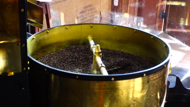 Coffee Roasting Machine Work Machine Operation Technology — Stock Video