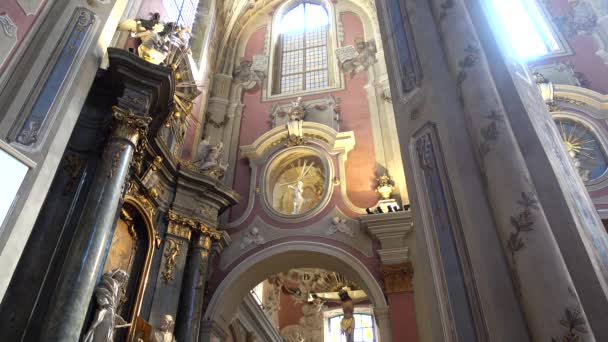 Shooting Catholic Cathedral Lviv Ukraine — Stock Video