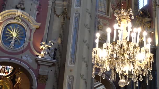 Tiroteio Catedral Católica Lviv Ucrânia — Vídeo de Stock