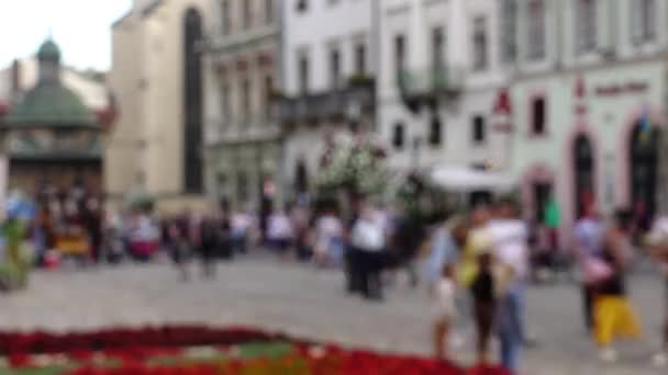 Massor Människor Gatorna Staden Tiden Går Okoncentrerad — Stockvideo