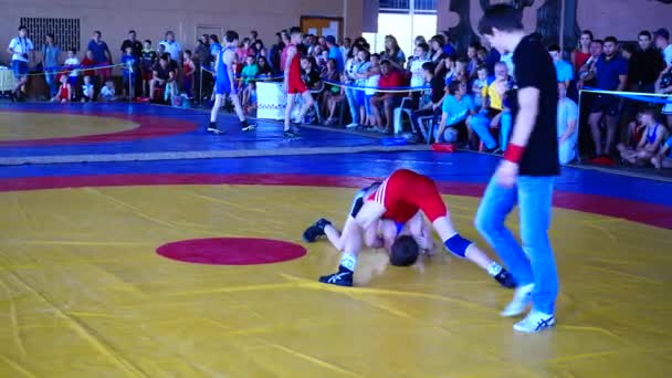 Berdyansk Ukraine 2018 Június Első Nyílt Ukrán Freestyle Birkózó Torna — Stock videók