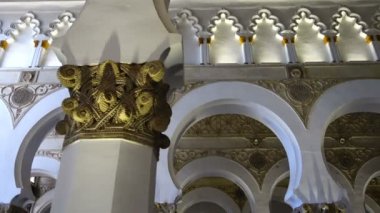 TOLEDO, İSPAN - 30 Mart 2018: Santa Maria la Blanca Sinagogu.