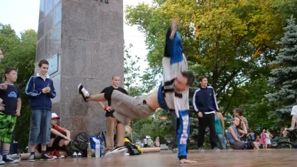 Openbare Verklaring Stad Gebied Van Jonge Dansers Ukraine Berdyansk — Stockvideo