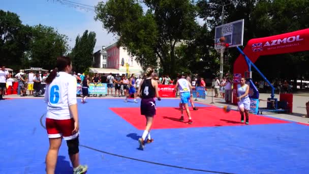 Ukraine Berdyansk 2019 Július Nyilvános Versenyek Streetball Ban — Stock videók