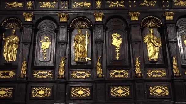 Кафедральный Собор Место Священников Стрельба Католическом Соборе — стоковое видео