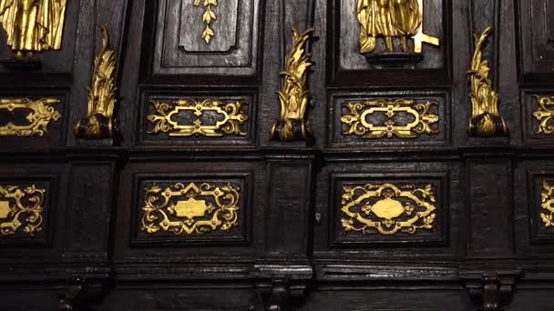 Chancel Catedral Lugar Para Padres Sentarem Tiro Catedral Católica — Vídeo de Stock