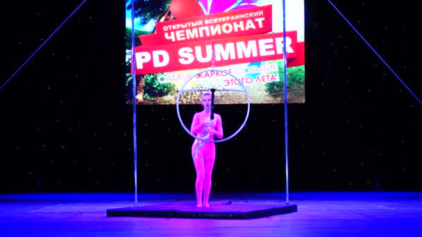 Berdyansk Ukraine June 2018 Pole 댄스에서 우크라이나 선수권 참가자의 Summer — 비디오
