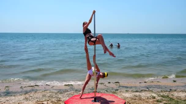 Berdyansk Ucraina Giugno 2018 Servizio Fotografico Pubblico Sulla Spiaggia Pubblica — Video Stock