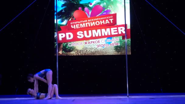 Berdyansk Ukraine Juni 2018 Framförande Deltagare Det Allukrainska Mästerskapet Stavdans — Stockvideo