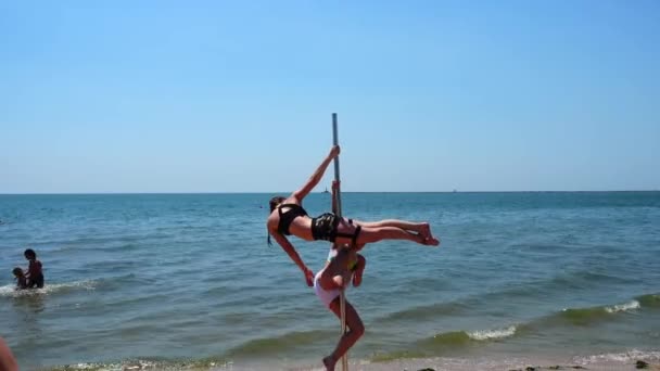 Berdyansk Ucrania Junio 2018 Sesión Fotos Pública Playa Pública Ciudad — Vídeos de Stock