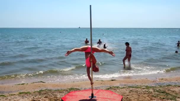 Berdyansk Ukraine June 2018 Public Photo Shoot Public City Beach — Stock Video