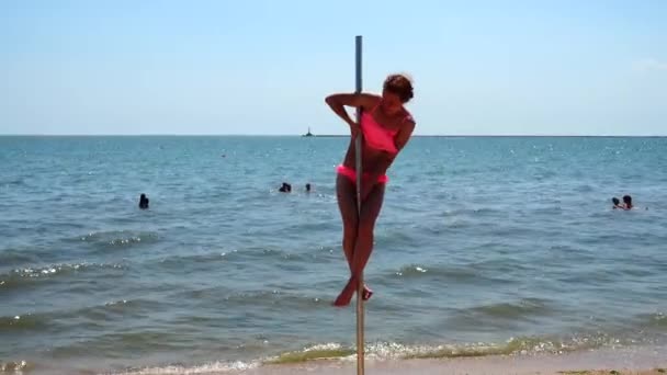 Berdyansk Ukraine Ιουνιου 2018 Δημόσια Φωτογράφιση Στην Δημόσια Παραλία Της — Αρχείο Βίντεο