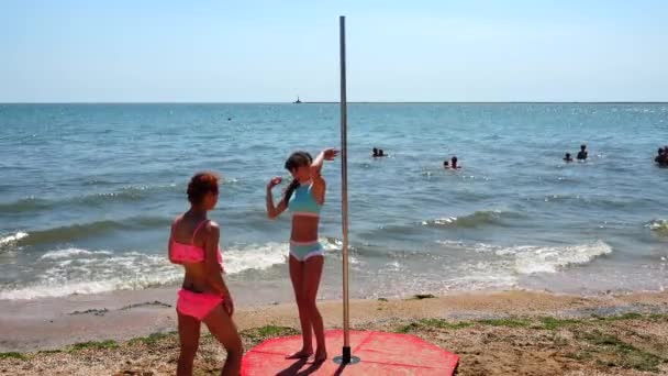 Berdyansk Ucraina Giugno 2018 Servizio Fotografico Pubblico Sulla Spiaggia Pubblica — Video Stock