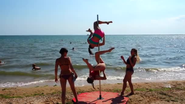 Berdyansk Ucrânia Junho 2018 Fotografia Pública Praia Pública Cidade Dos — Vídeo de Stock