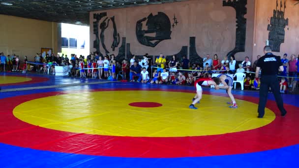 Berdyansk Ucrania Junio 2018 Primer Torneo Lucha Libre Ucraniano Abierto — Vídeo de stock