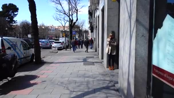 Madrid España Abril 2018 Puerta Alcalá Puerta Alcalá Monumento Neoclásico — Vídeos de Stock