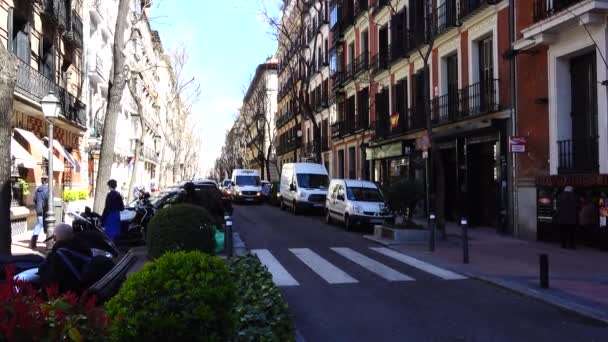 Madrid Spagna Marzo 2018 Persone Sconosciute Strada Madrid Capitale Più — Video Stock